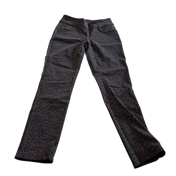 Cleo reversible leopard print pants brown small stretch office business casual - Picture 4 of 13